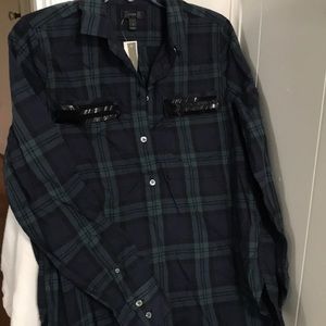 J.Crew Fashion Plaid Shirt. Size 6.